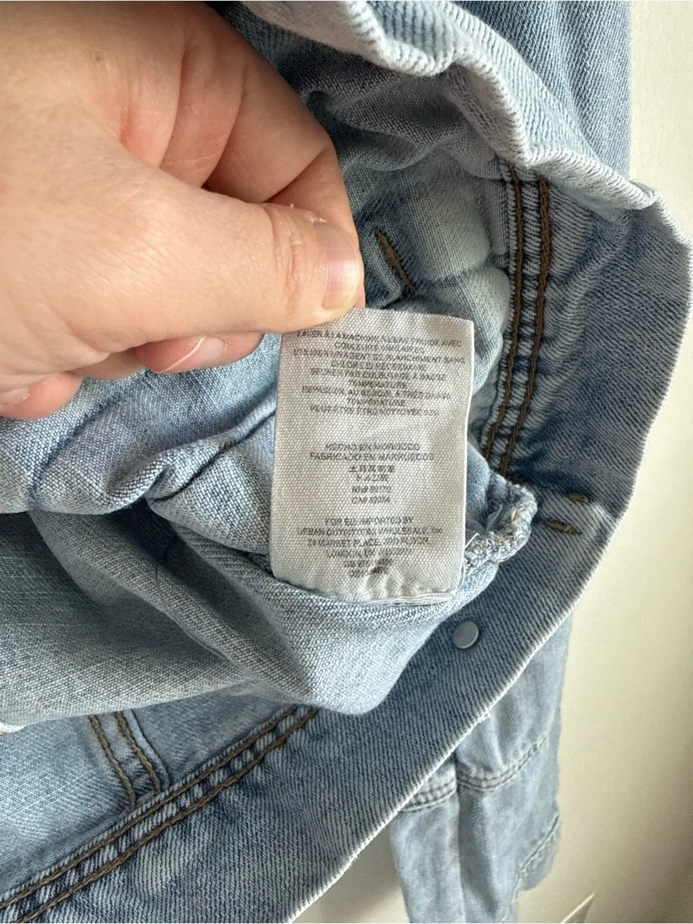 Free People Rumors Distressed Denim Jacket Light Wash Medium